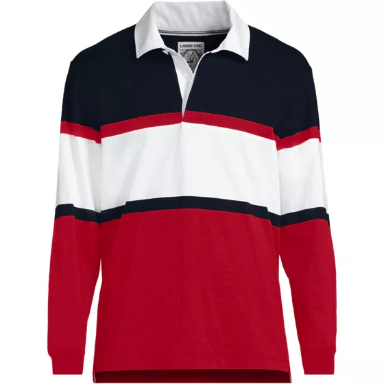 Men's Long Sleeve Stripe Rugby Shirt - primary