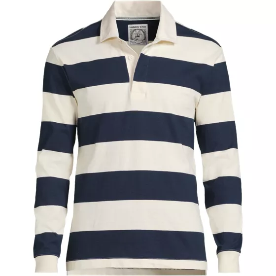 School Uniform Men's Long Sleeve Stripe Rugby Shirt - primary
