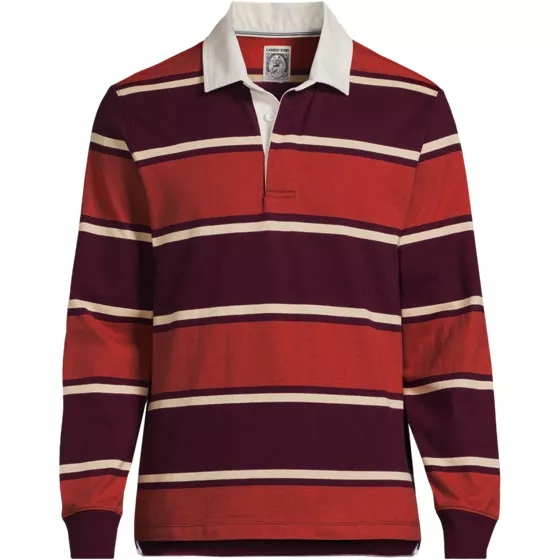 Men's Long Sleeve Stripe Rugby Shirt - primary
