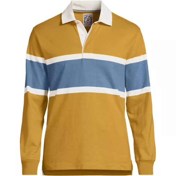 Men's Long Sleeve Stripe Rugby Shirt - primary