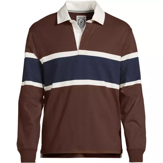 Men's Long Sleeve Stripe Rugby Shirt - primary