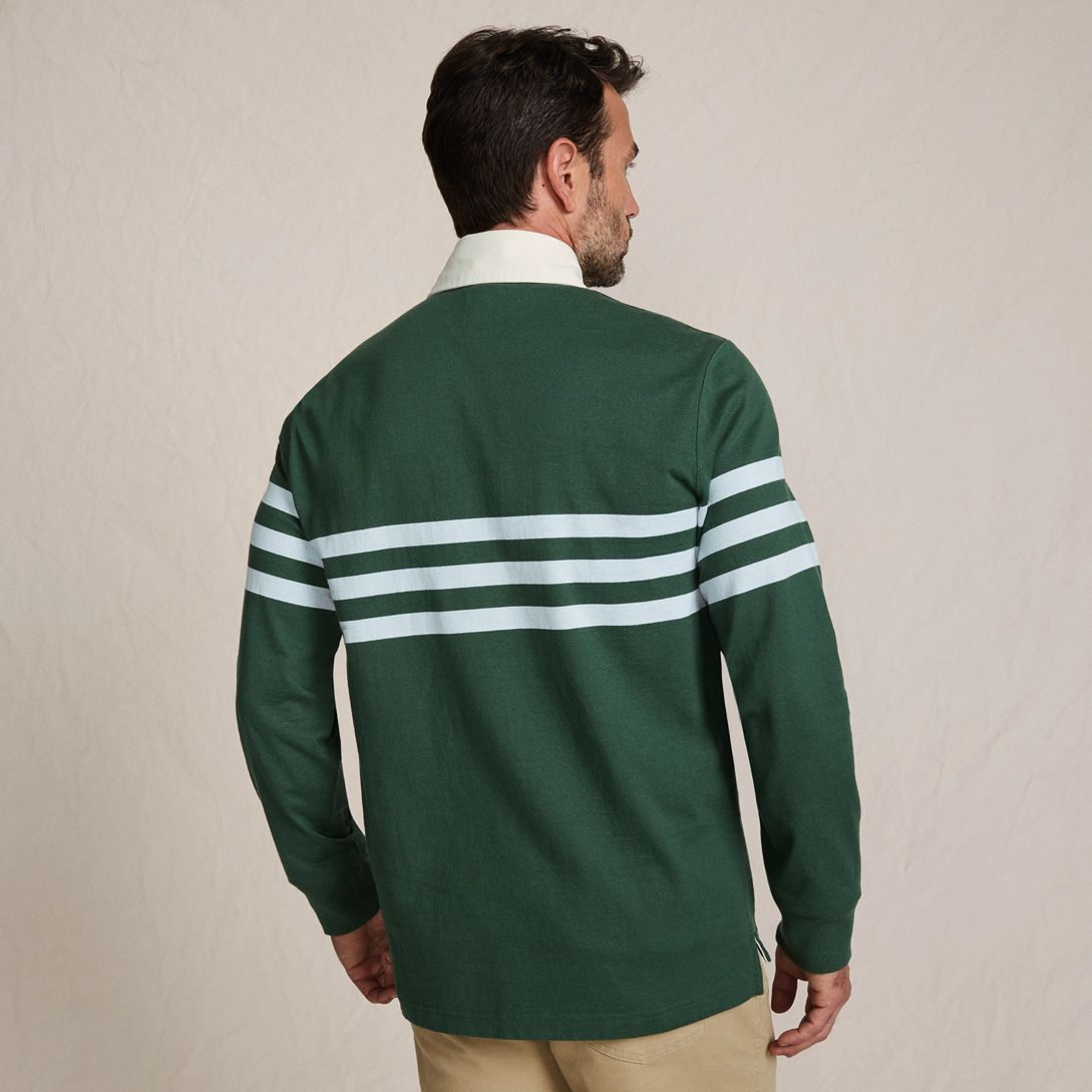 Men's Long Sleeve Stripe Rugby Shirt