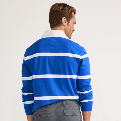 Men's Long Sleeve Stripe Rugby Shirt - image 1