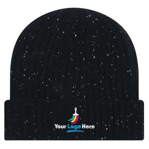 Speckled Custom Logo Knit Beanie Winter Hat