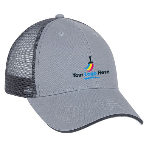 Comfort Chino Embroidered Gray Mesh Trucker Hat