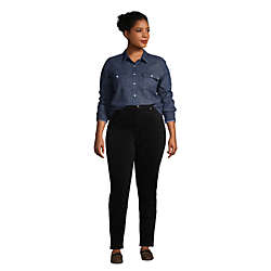 Women's Plus Size Mid Rise Straight Leg Corduroy Pants, alternative image