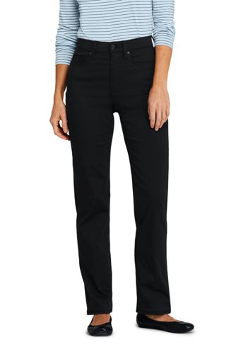 black high rise straight leg jeans