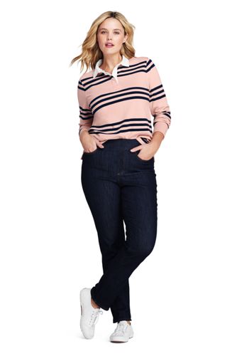 plus size pull on straight leg jeans