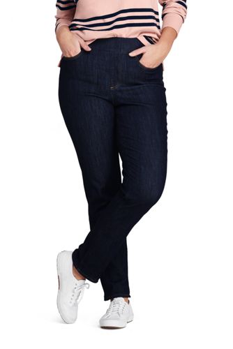 ladies pull on straight leg jeans