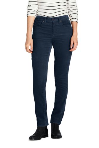 Women's Mid Rise Straight Leg Corduroy Jeans | Lands' End