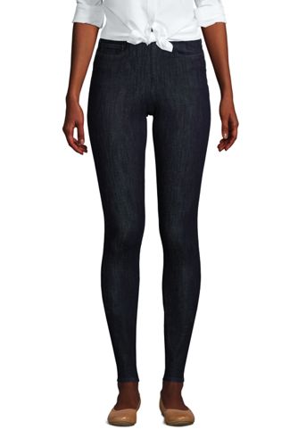 ledematen gastvrouw besluiten Women's Elastic Waist Pull On Skinny Legging Jeans - Blue | Lands' End