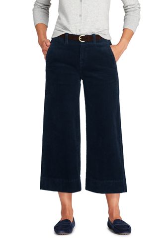 corduroy cropped wide leg trousers