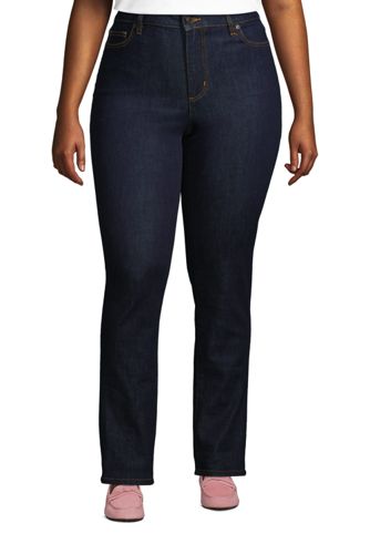 lands end mid rise straight jeans