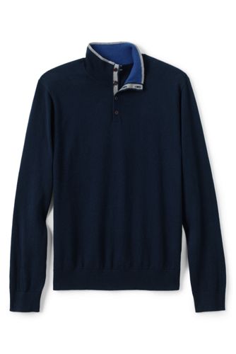 20％OFF＜ランズエンド＞メンズ・ヤク・ブレンド・ハニカムニット・タートルネック／長袖/L/パープル