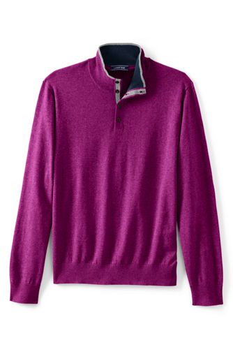 20％OFF＜ランズエンド＞メンズ・ヤク・ブレンド・ハニカムニット・タートルネック／長袖/L/パープル
