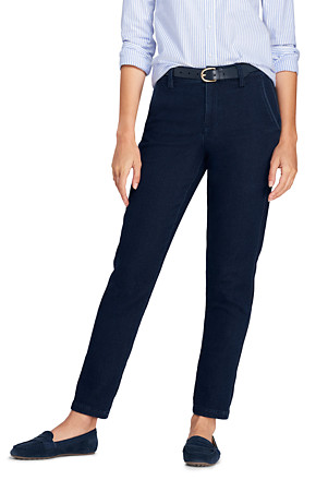 Women S Soft Denim Ankle Length Cropped Jeans Lands End