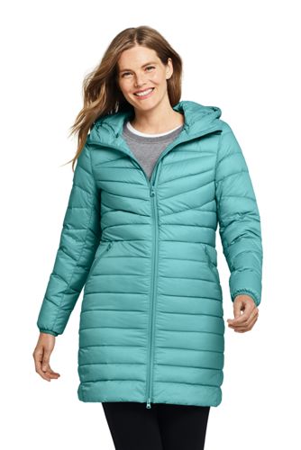 lightweight packable hooded long down jacket