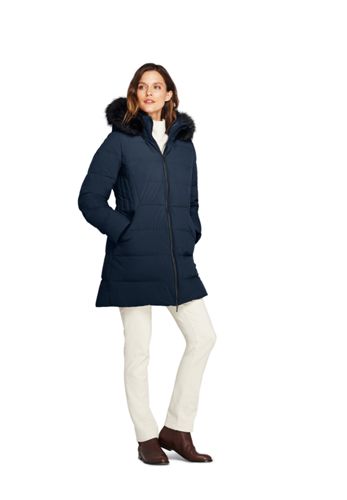 women's mid thigh puffer coat