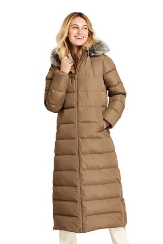 long down coat with real fur hood