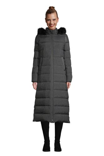 womens long coat with fur hood