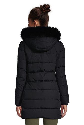 lands end faux fur hooded down winter coat