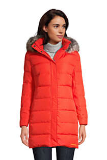 Women's 600 Down Winter Long Coat with Hood, Front