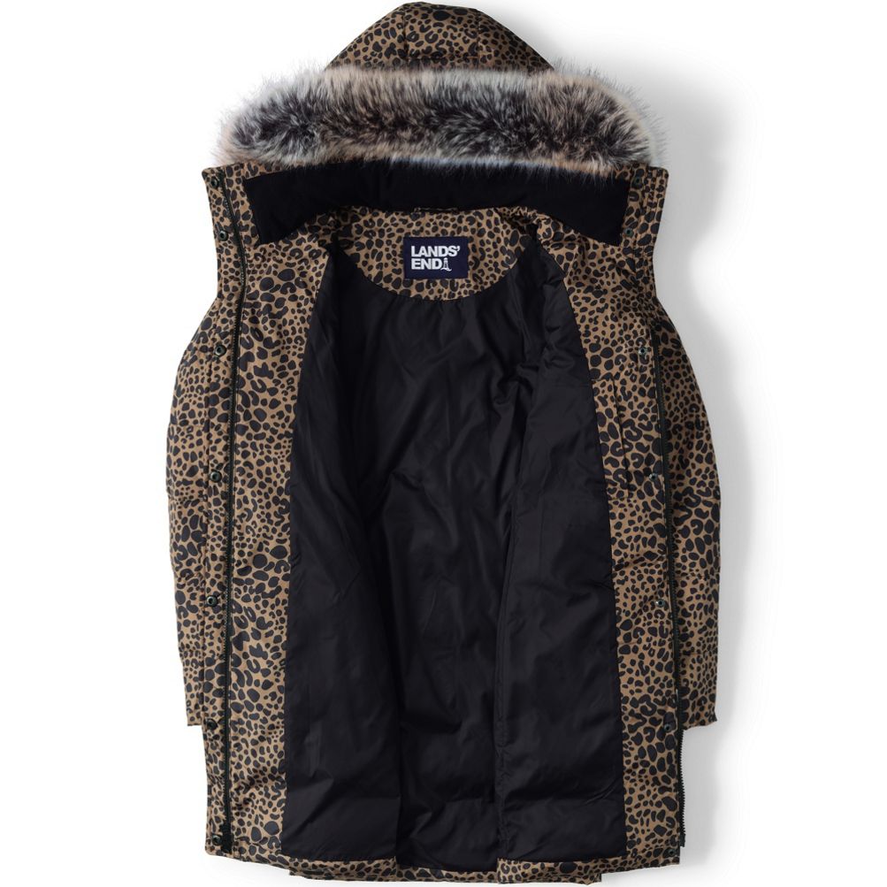 Lands end 2025 leopard coat