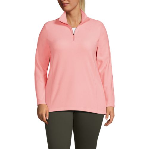  Lands' End Anyweather Fleece-pullover Mit Reißverschluss, Damen, Größe:48-50 Plus, Pink, Polyester, By Lands' End 