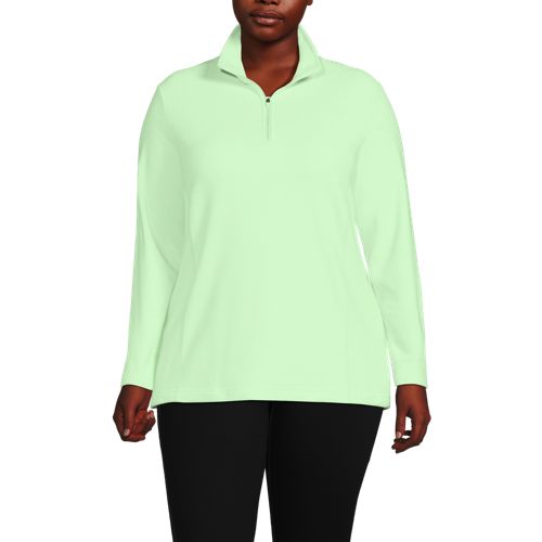  Lands' End Anyweather Fleece-pullover Mit Reißverschluss, Damen, Größe:48-50 Plus, Grün, Polyester, By Lands' End 