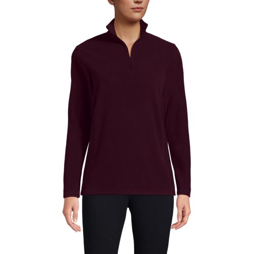  Lands' End Anyweather Fleece-pullover Mit Reißverschluss, Damen, Größe:32-34 Petite, Rot, Polyester, By Lands' End 
