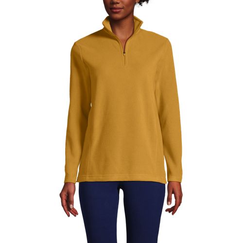  Lands' End Anyweather Fleece-pullover Mit Reißverschluss, Damen, Größe:40-42 Petite, Gelb, Polyester, By Lands' End 