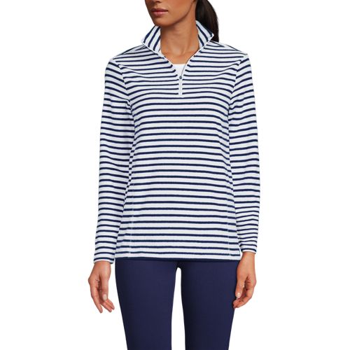  Lands' End Anyweather Fleece-pullover Mit Reißverschluss, Damen, Größe:32-34 Regular, Weiß, Polyester, By Lands' End 
