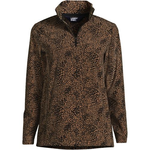 Women's Plus Size Fleece Quarter Zip Pullover Print