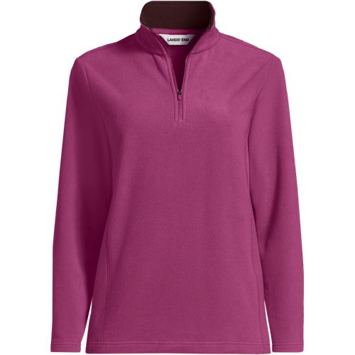 Anyweather Quarter Zip Fleece Top, Women, size: S, regular, Red, Polyester, by Lands' End