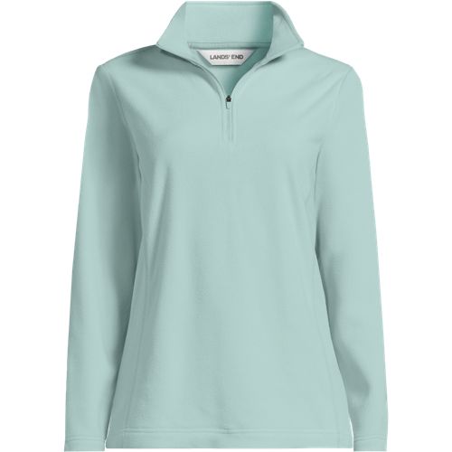 Anyweather Quarter Zip Fleece Top, Women, size: 2XL, plus, Green, Polyester, by Lands' End