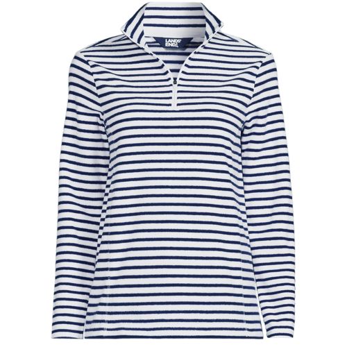  Lands' End Anyweather Fleece-pullover Mit Reißverschluss, Damen, Größe:32-34 Regular, Weiß, Polyester, By Lands' End 