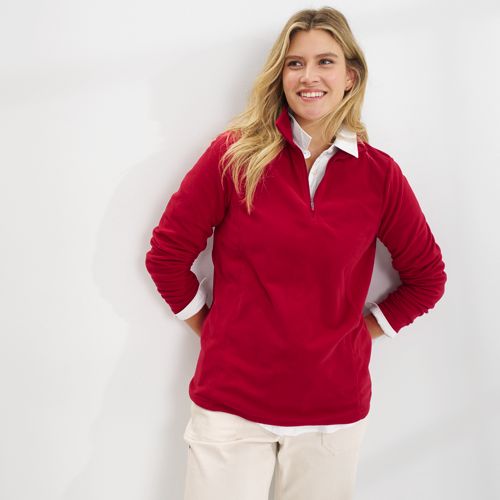 Women's Plus Size Fleece Quarter Zip Pullover Print