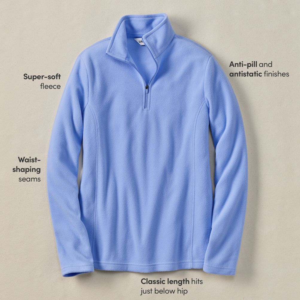 lands end long sleeve fleece quarter zip dress LANDS' END Women's Long Sleeve Fleece Quarter Zip Dress Size: Small tall  NEW