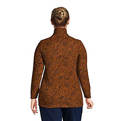 Women's Plus Size Fleece Quarter Zip Pullover Print, Back