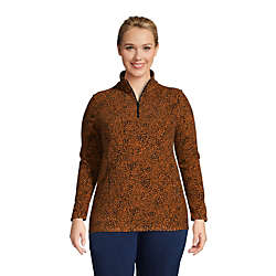 Women's Plus Size Fleece Quarter Zip Pullover Print, Front