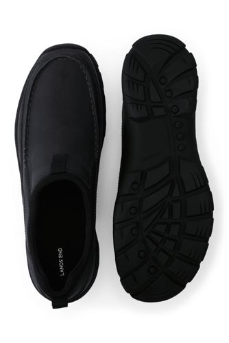 mens black leather slip on shoes