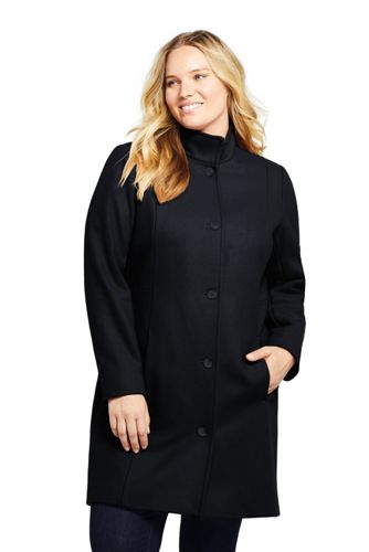 plus size fit and flare wool coat