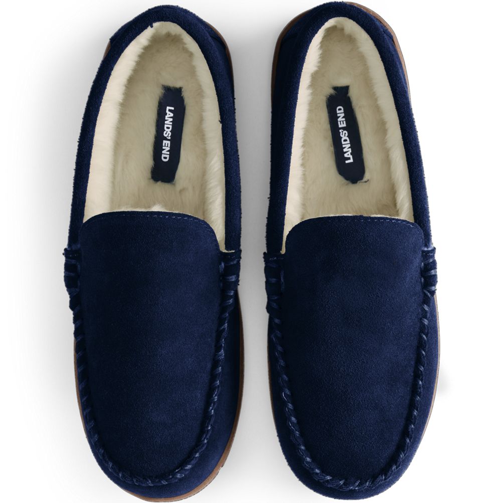 Men s Suede Leather Moccasin Slippers Lands End