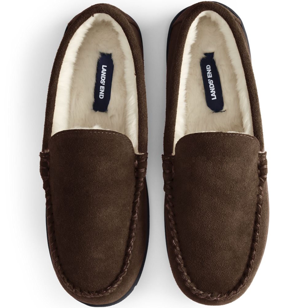 Lands end store suede moc slippers