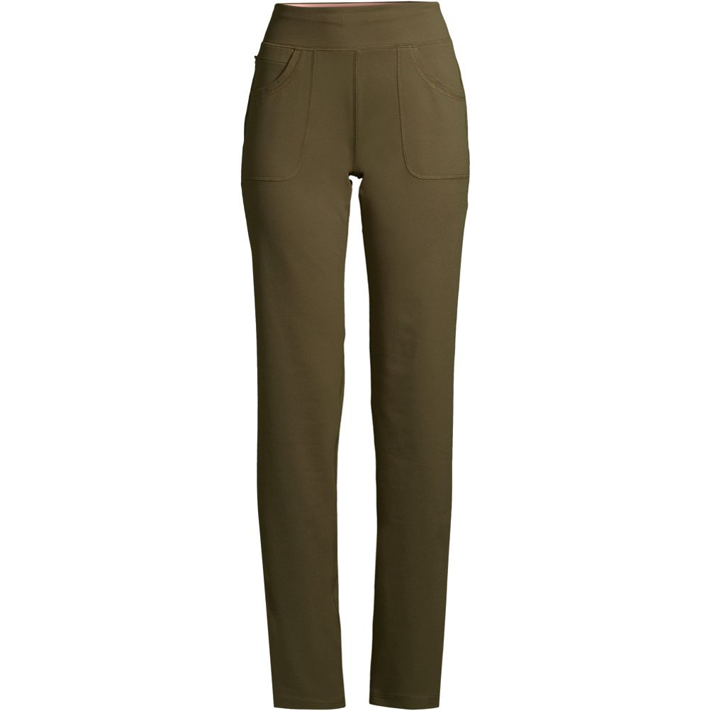 Women's Stretch Canvas Utility Pants, Mid-Rise Straight-Leg at