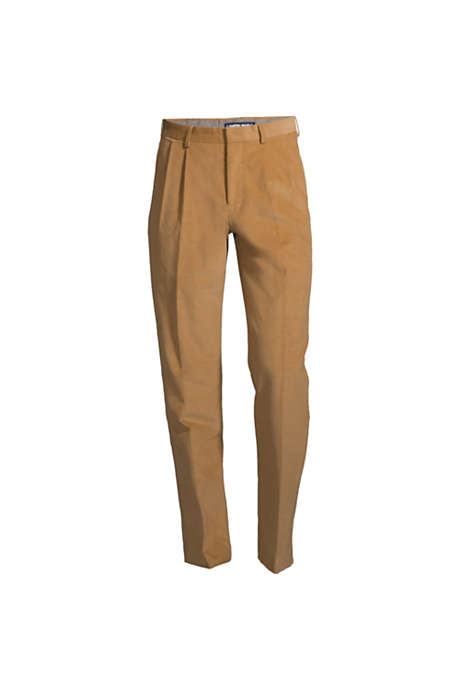 Men's Traditional Fit Pleat Front Comfort-First Fine Wale Corduroy Trousers