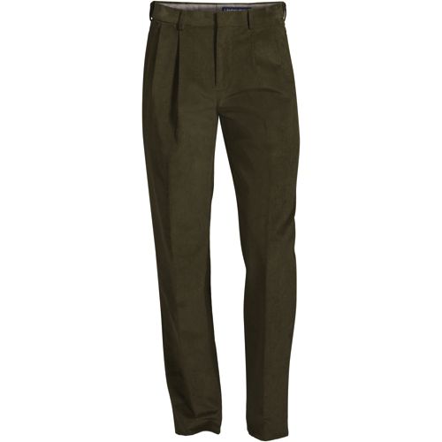 Pleated Pine Corduroy Stretch Dress Pant