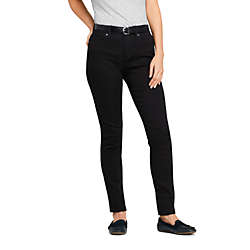Women's Mid Rise Curvy Skinny Twill Jeans - Black, Front