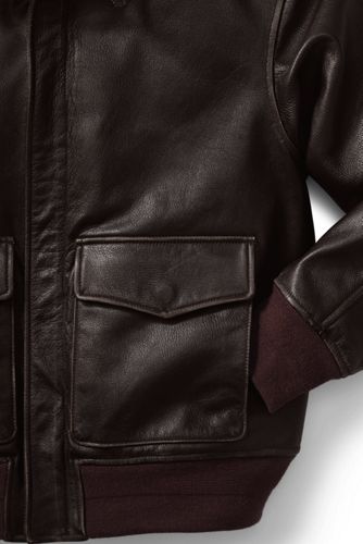 lands end leather bomber jacket