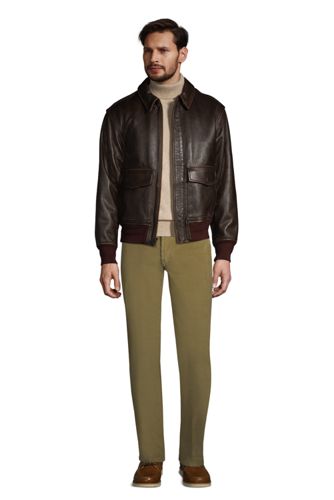 lands end leather bomber jacket